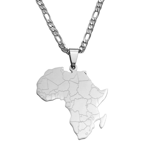 Boyfriend African Map Stainless Steel Necklace