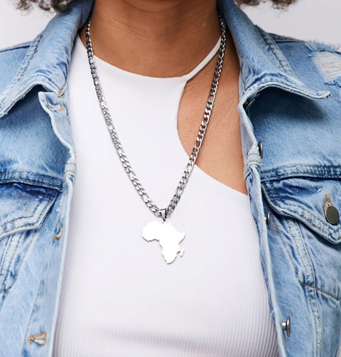 Boyfriend African Map Stainless Steel Necklace