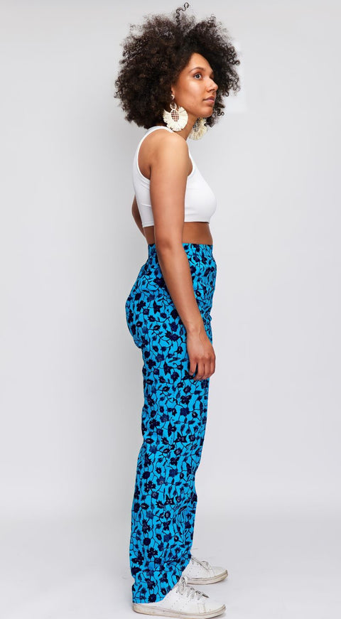 Blue African Print Trousers