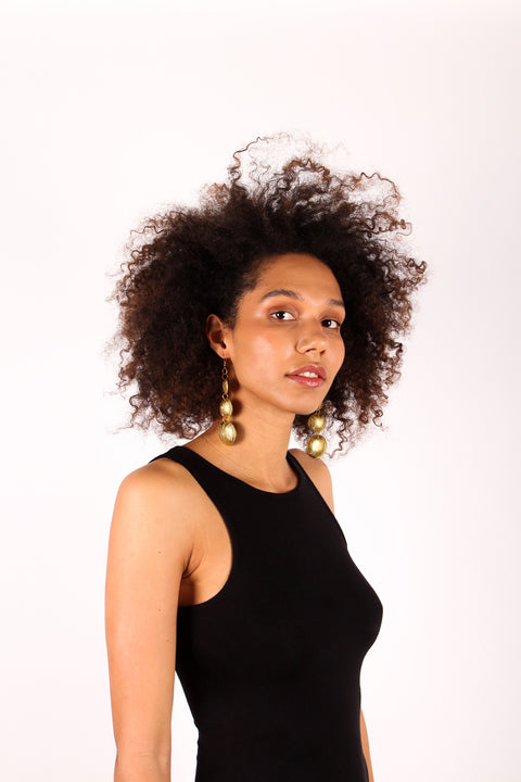 African Tribal Statement Gold Colour Earrings