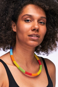 African Maasai Tribal Beaded Necklace and Bangle Set