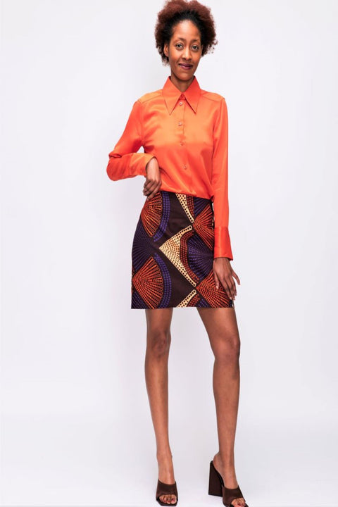 Women Ankara Print Mini Skirt