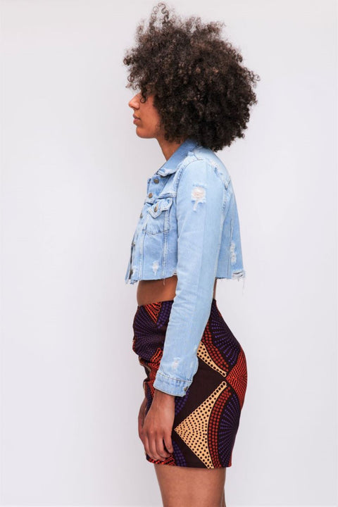 Women Ankara Print Mini Skirt