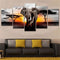 Walking Elephants In African Sunset print Canvas Pictures