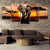 Walking Elephants In African Sunset print Canvas Pictures
