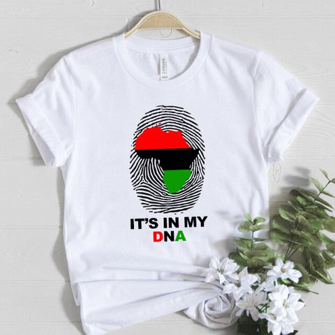 It's In My DNA Fingerprint Africa Map Graphic T-shirt