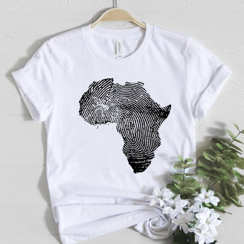 It's In My DNA Fingerprint Africa Map Graphic T-shirt